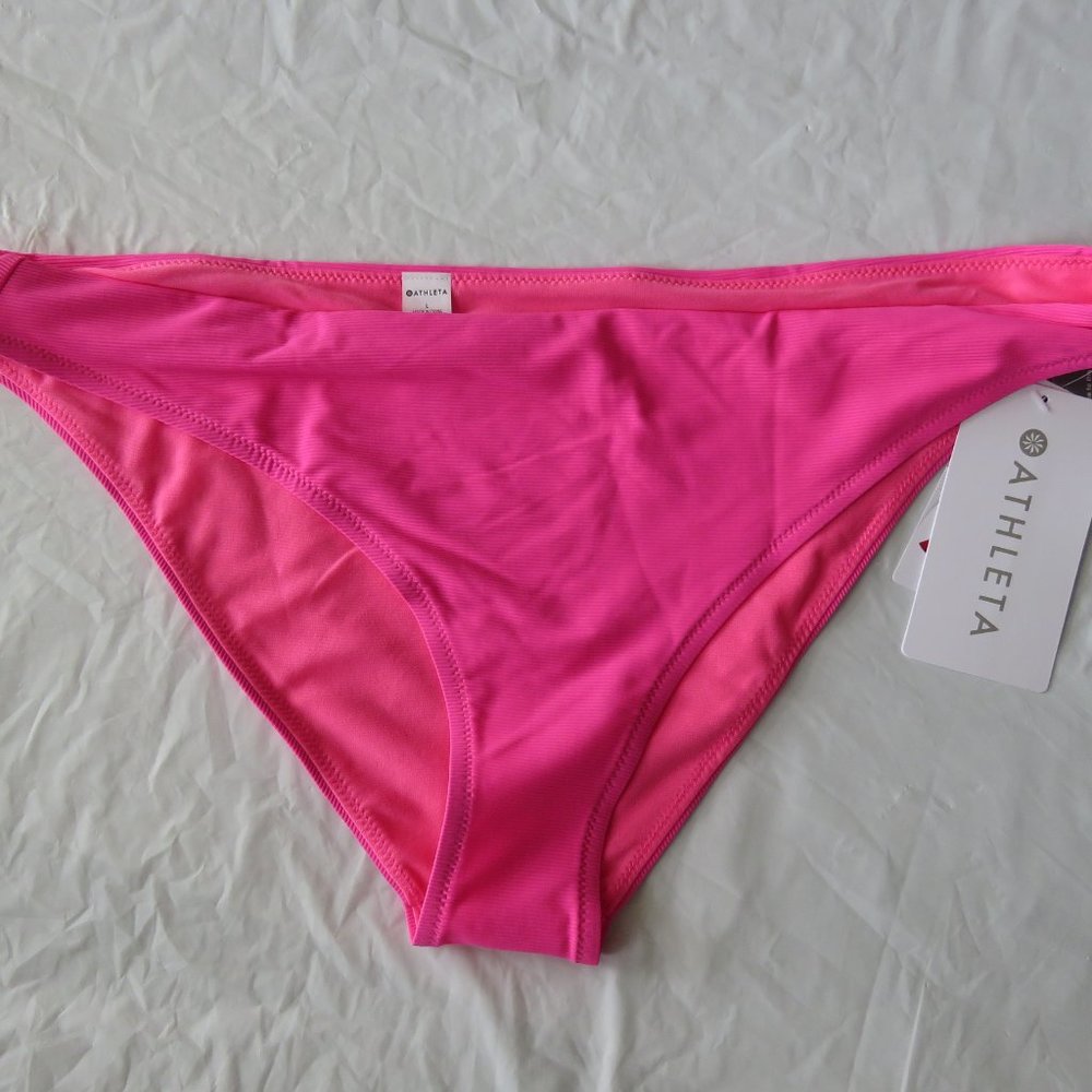 Athleta Prism Pink Cloudbreak Rib Low-Rise Bikini Bottom Large